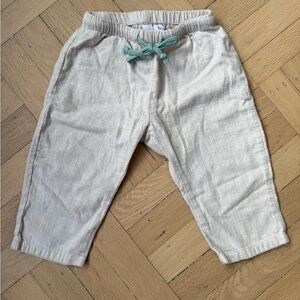 Oso & Me Kids Cream Pants with Green Tie, Size 24 months